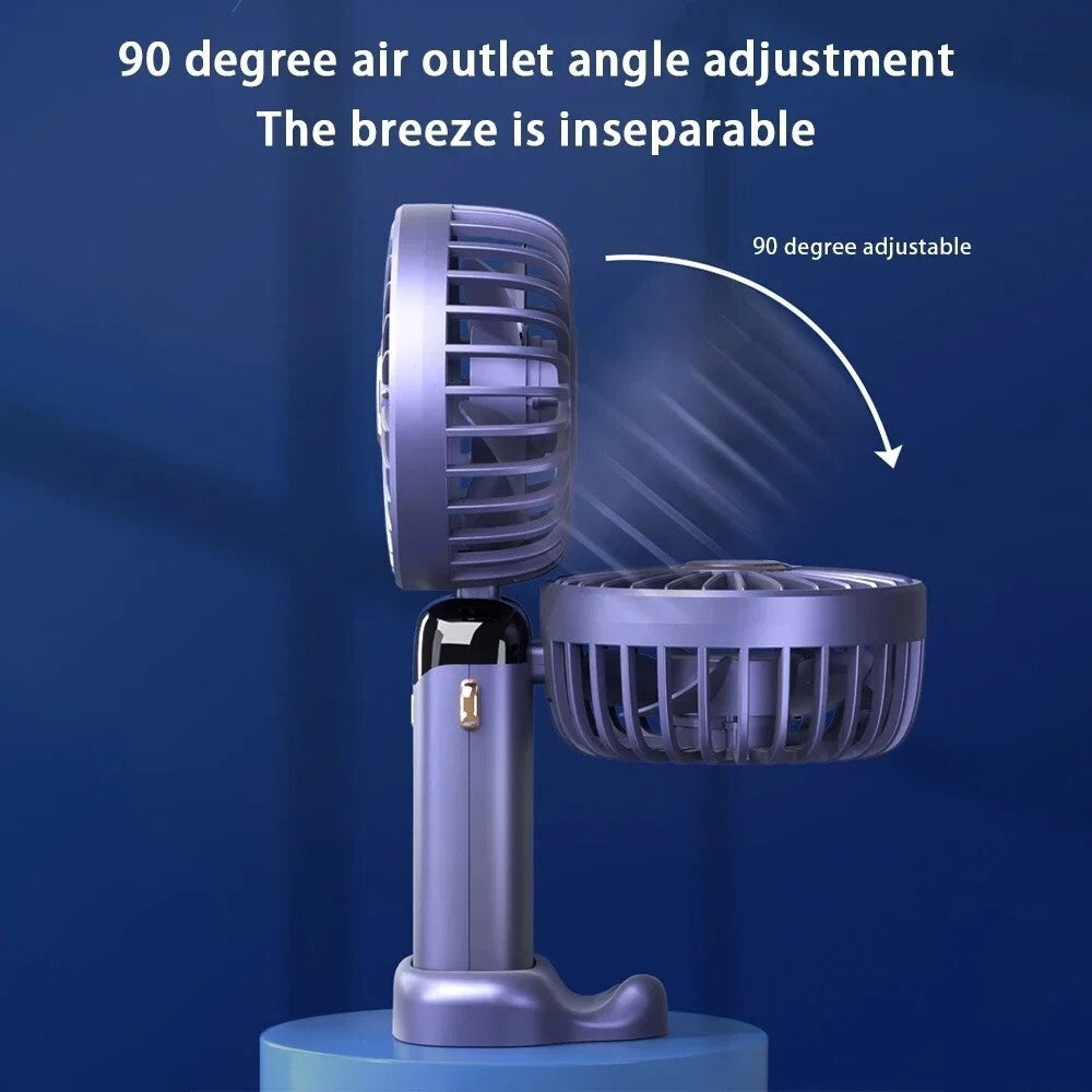 Portable Handheld Mini Fan Foldable Neck Hanging Fans 5 Speed USB Rechargeable
