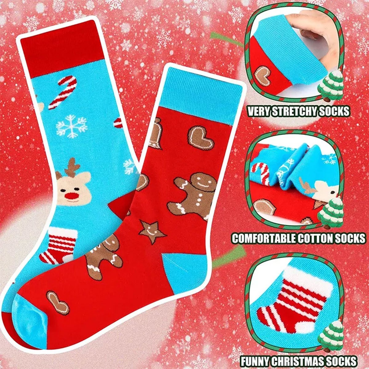 Christmas Sock Advent Calendar Countdown Sock Set for Adults Men Women 12 Pairs