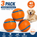 3 Pack Squeaky Dog Ball Toys Rubber Pet Chew Balls Interactive Puppy Cat Toy