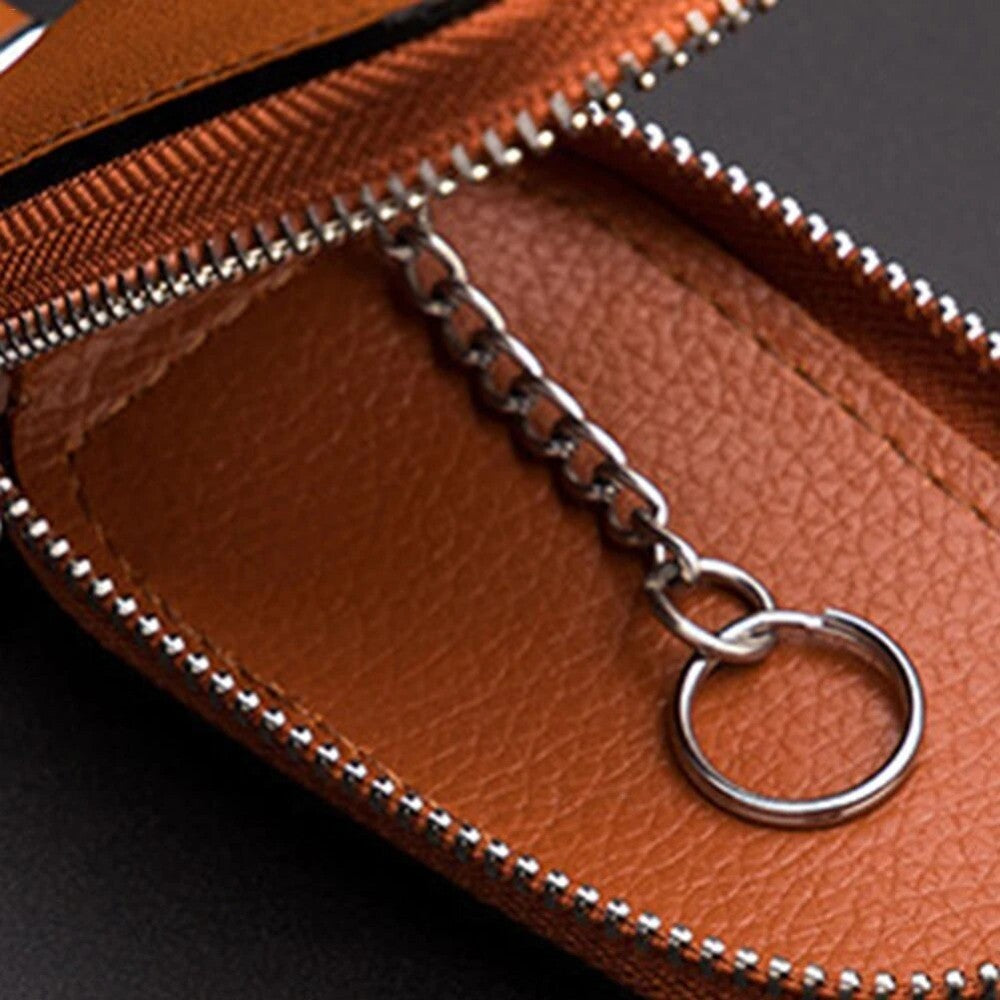 Pouch Purse Keys Organizer Zipper Car Keychain Covers Key Holder PU Leather