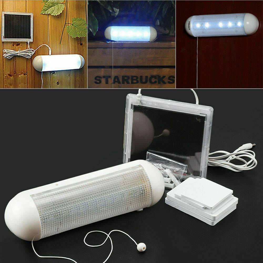 2x Solar Power LED Light Rechargeable Garage Shed Light Garden Indoor Outdoor UK