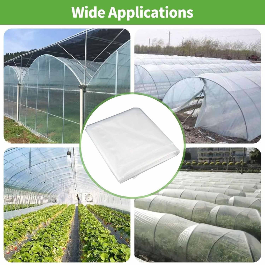 Heavy Duty Thick Clear Film Poly Tunnel Plastic Sheet Garden Greenhouse Cover UK
