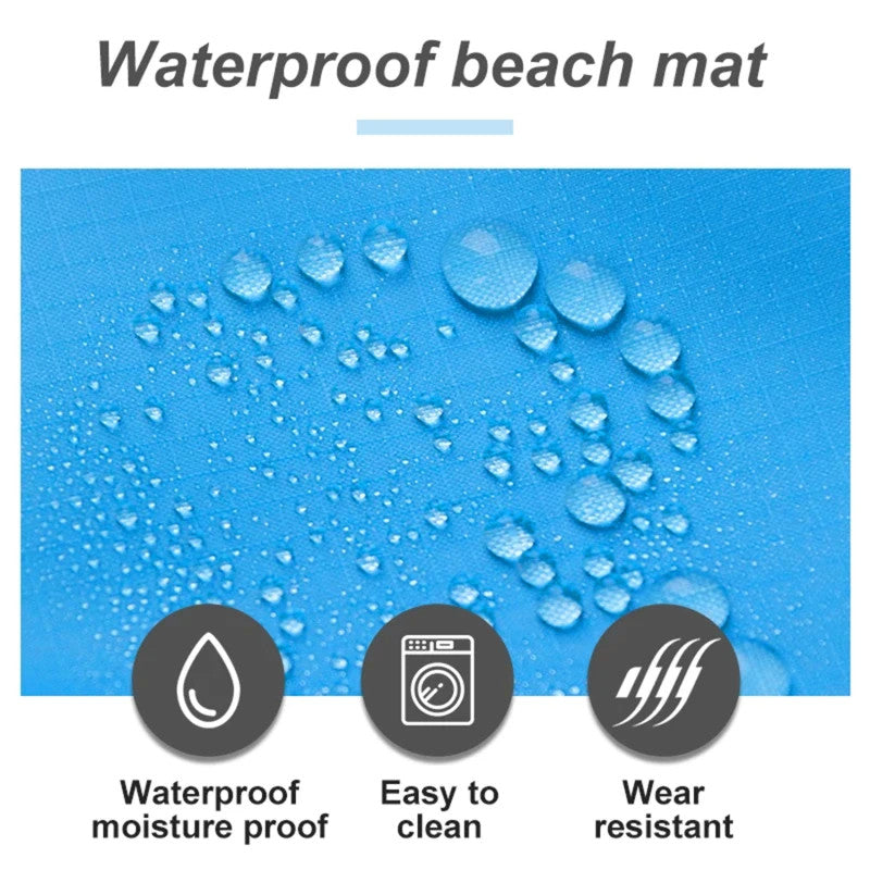 Sand Free Beach Mat Waterproof Extra Large Outdoor Camping Pocket Picnic Blanket