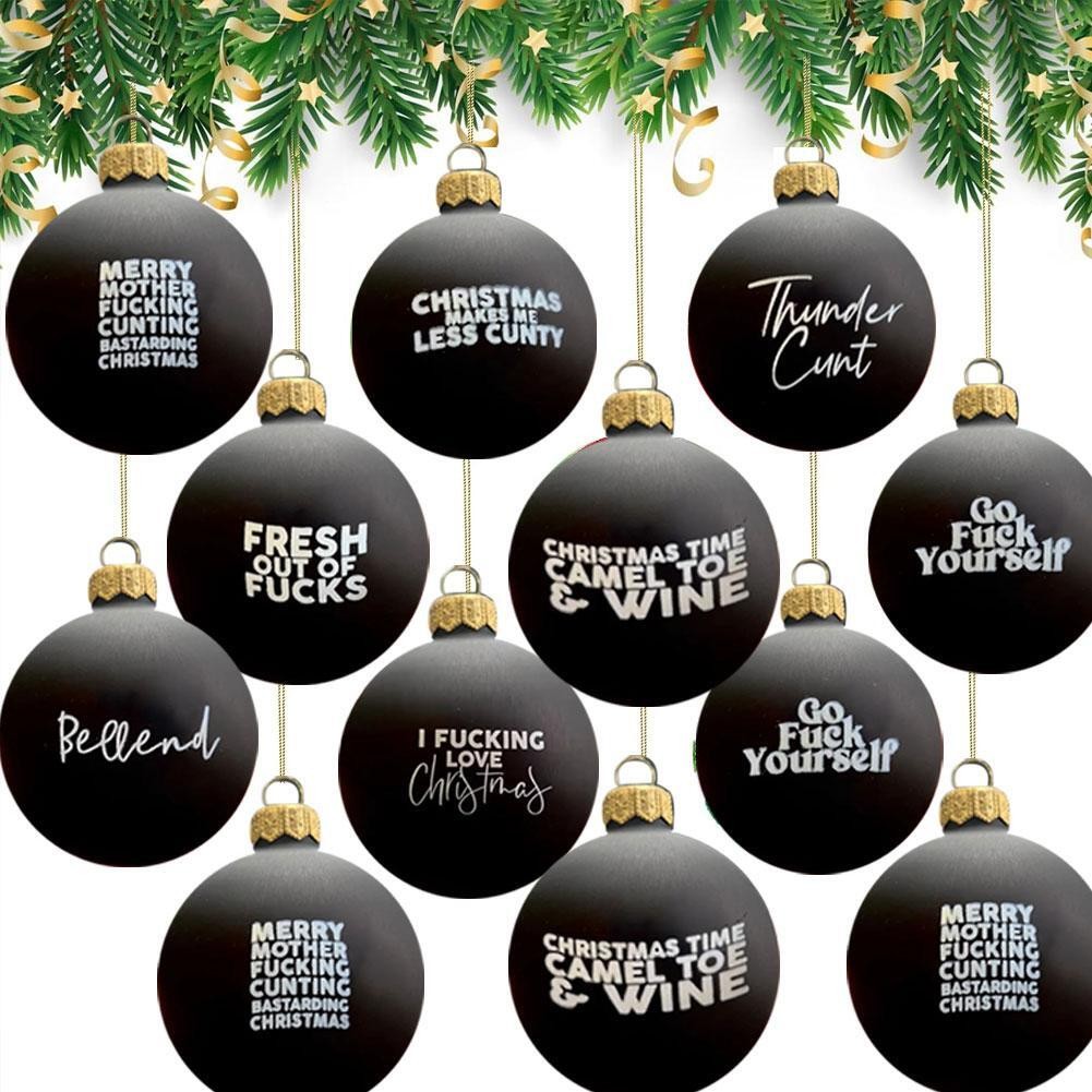 Sweary Bauble Bundle - 12 Pack, 2026 Fun Christmas Ornament Xmas Ball Ornaments