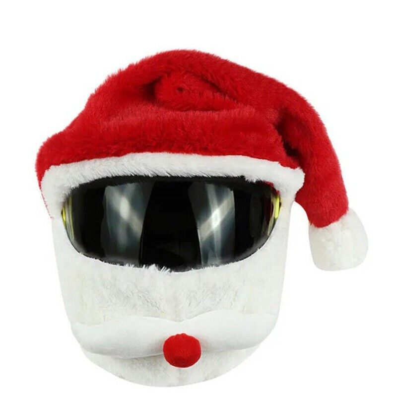 Motorcycle Santa Helmet Cover DIY Christmas Motorbike Helmet Funny Claus Decor