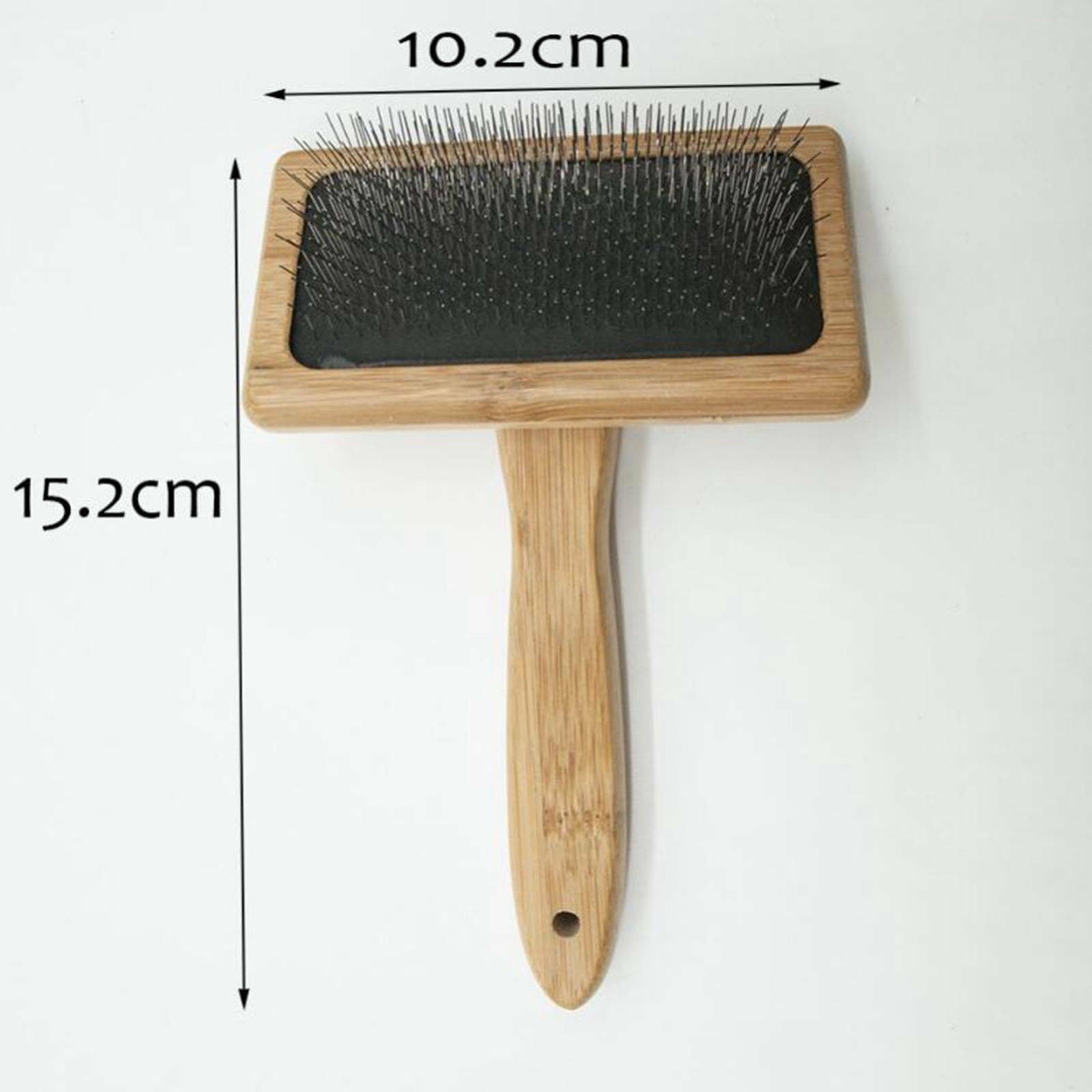 Genuine Sheepskin Luxury Wire Rug Slicker Brush For Pet Grooming Wooden Handle