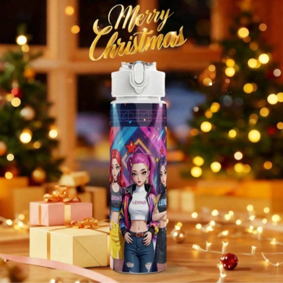 K-Pop Demon Hunters Anime Water Bottle Large Capacity Cup Gift Boys Girls