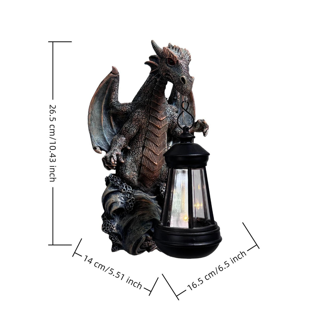 Garden Dragon Statue Solar Light Dragon Figurine Light for Trees Lawn Yard.*