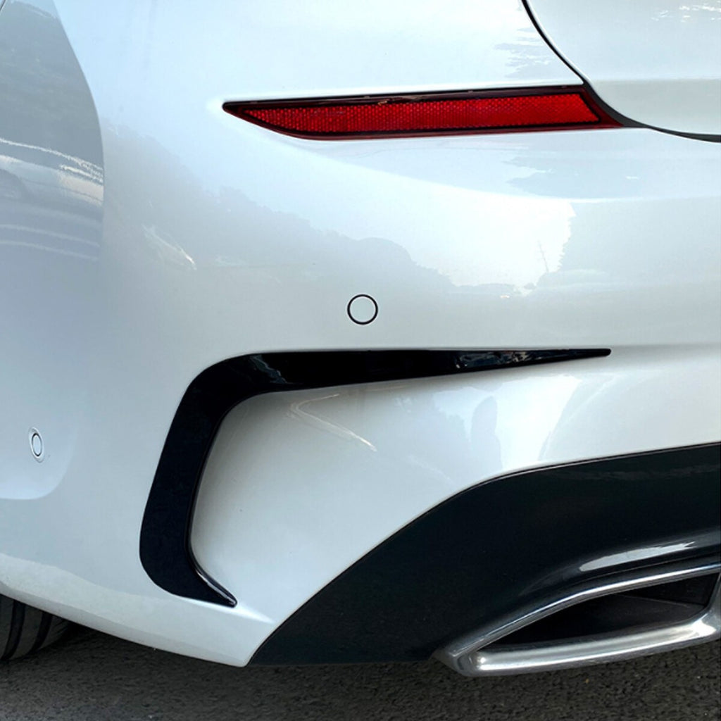 Gloss Black Rear Bumper Spoiler Side Canard Fit BMW 3 Series G20 2019-2020