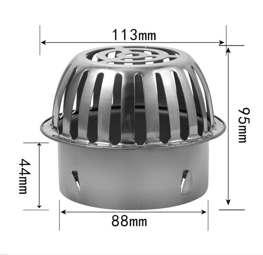 STAINLESS STEEL GUTTER DOWN PIPE OUTLET BALLOON LEAF GUARD TRAP FILTE