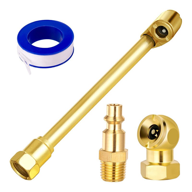 1/4"Dual Head Air Chuck Tire Air Fill Kit for Tire Inflator Gauge Air Compressor
