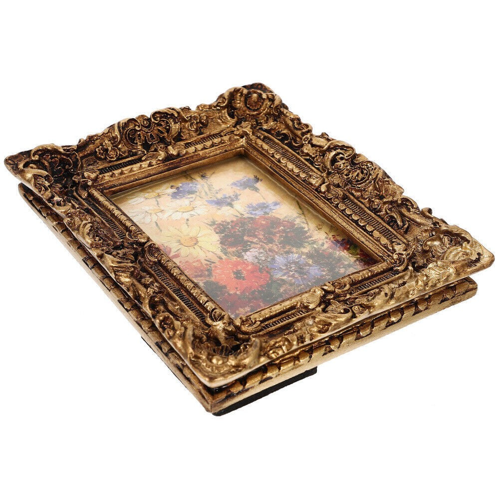 Wall Hanging Vintage Antique Picture Frame Tabletop Ornate Embossed Flower style