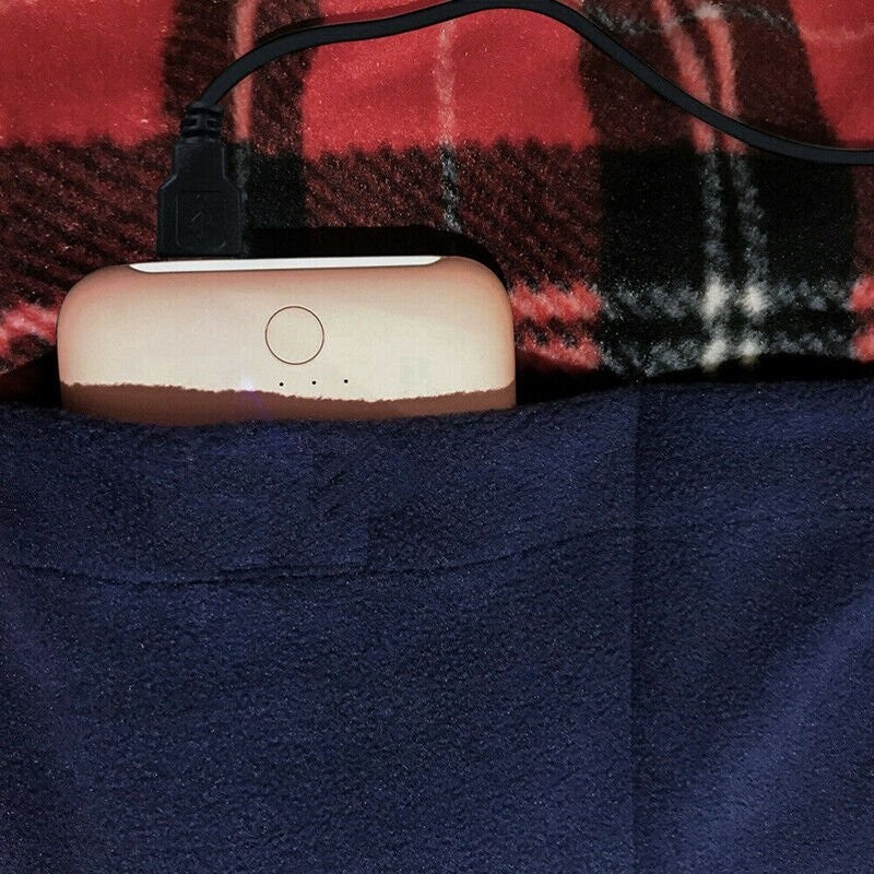 Electric Heated Throw Over Blanket Warm Washable Fleece Winter Warming USB Power