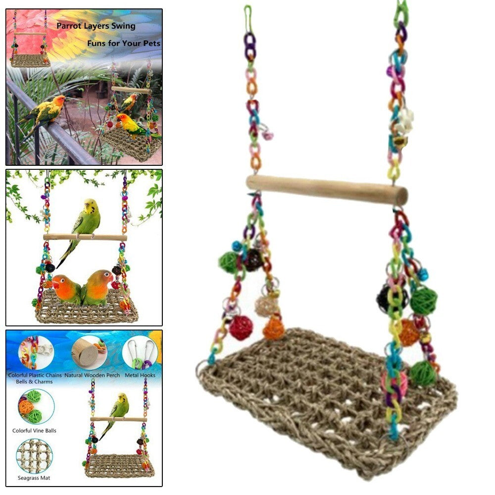 Parrot Swing African Grey Parrot Toy Large Cockatoo Macaw Bird Toy BirdSupplies