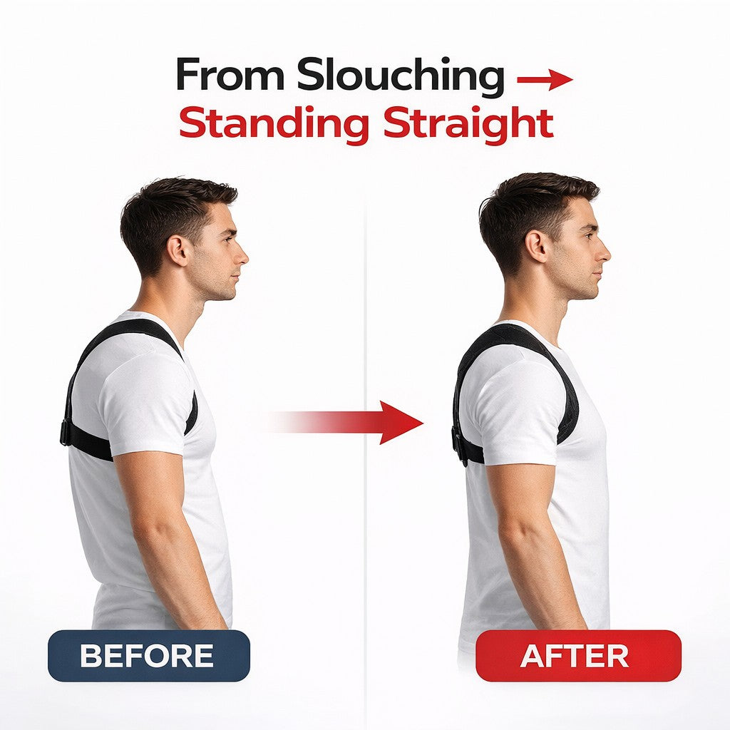 Posture Corrector Shoulder Support Belt Bad Back Brace Lumbar for Men & Women