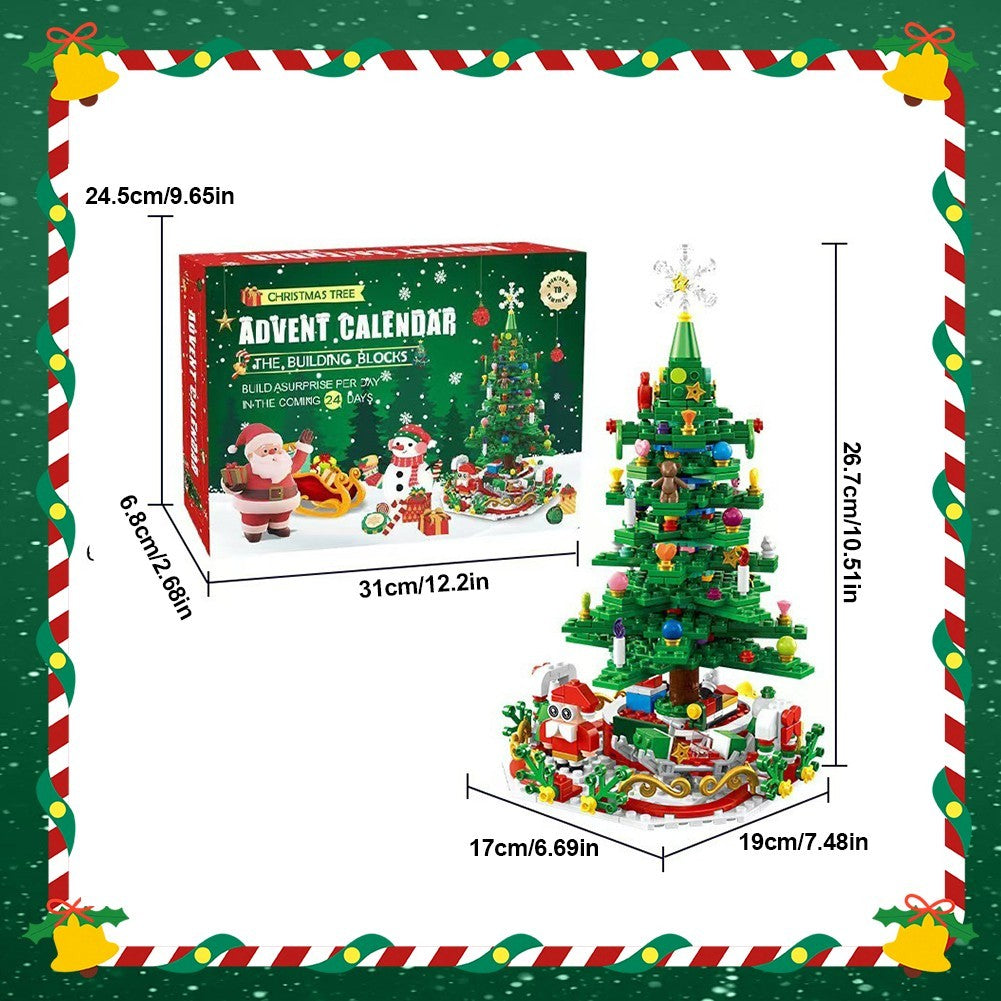 24pcs Advent Calendar 2025 Christmas Tree Building Set Boxes Countdown Block UK