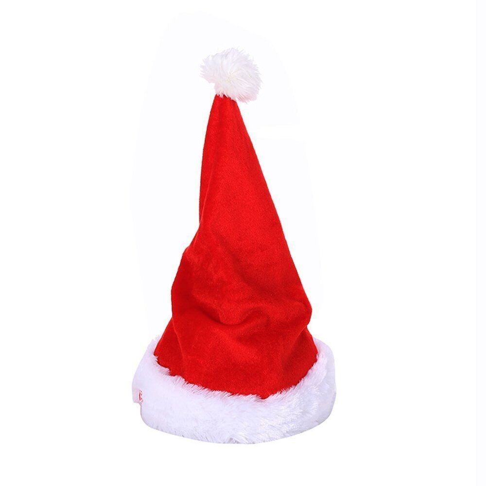 Christmas Xmas Novelty Santa Hat Cap For Musical Singing Moving Dancing Toy Gift