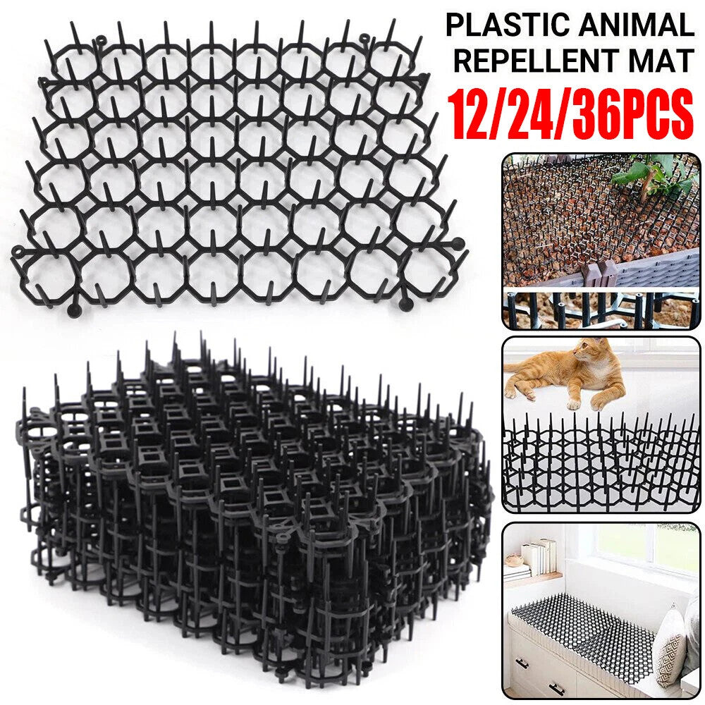 12X Cat Scat Mat Spike Anti-Cat Prickle Strip Deterrent Garden Repellent Animal