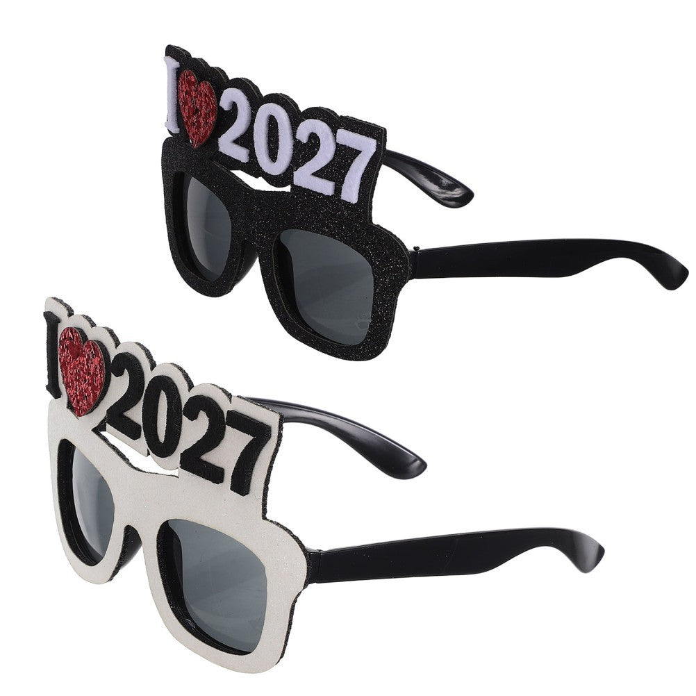 4 pcs 2027 Glasses: New Year Arty Favors for NYE 2027 Selfie Props, Funny