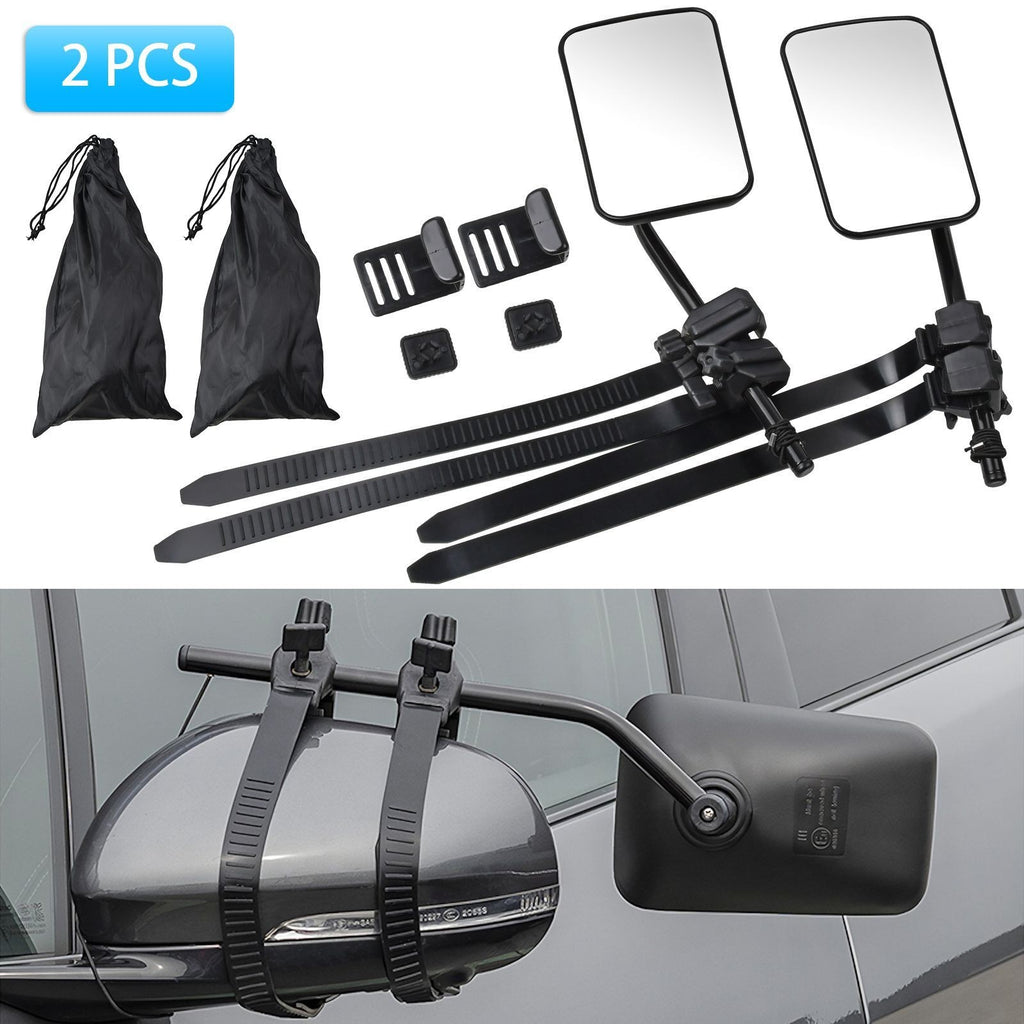 2x Flat Caravan Towing Mirrors for Cars Universal Wing Mirrors Extension Mirror