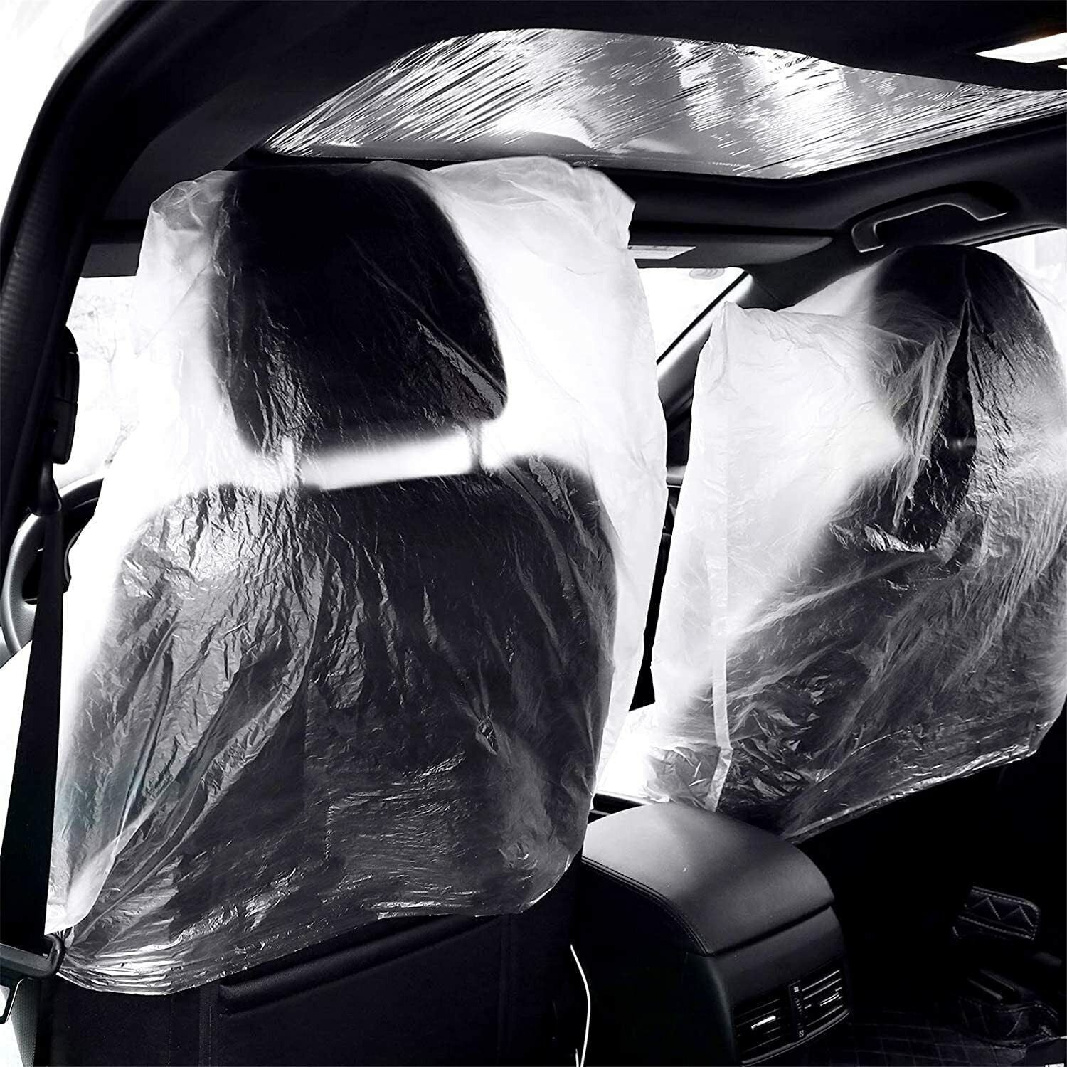 100 Disposable Plastic Car Seat Covers Vehicle Cover Valet Roll Protective
