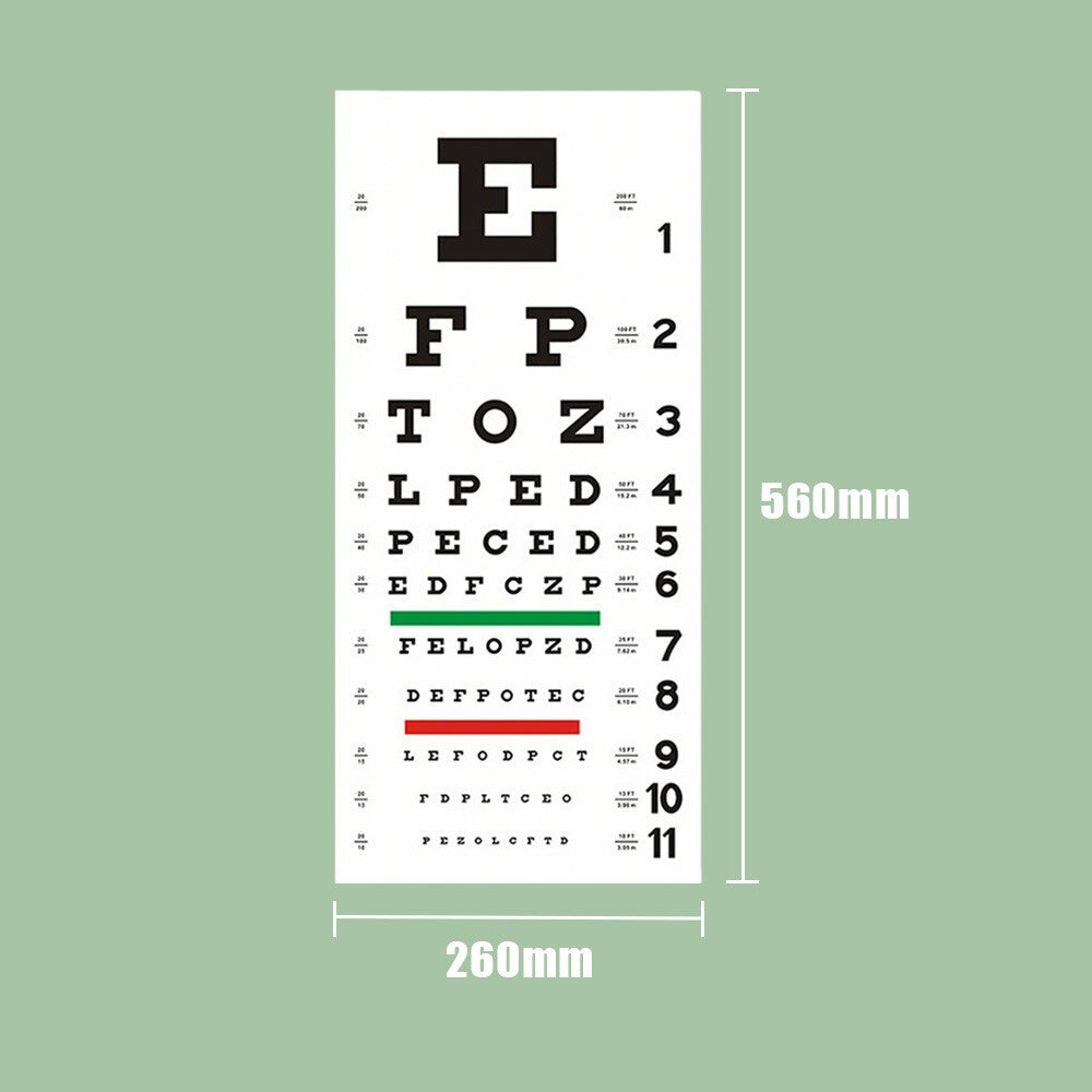 1x Snellen Eye Chart Eye Charts 20 Feet Low Vision Eye Test Charts for Eye Exams