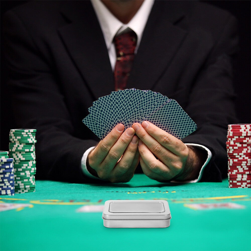 4 Pcs Empty Cookie Tins Card Holders for Playing Cards Game Storage Box