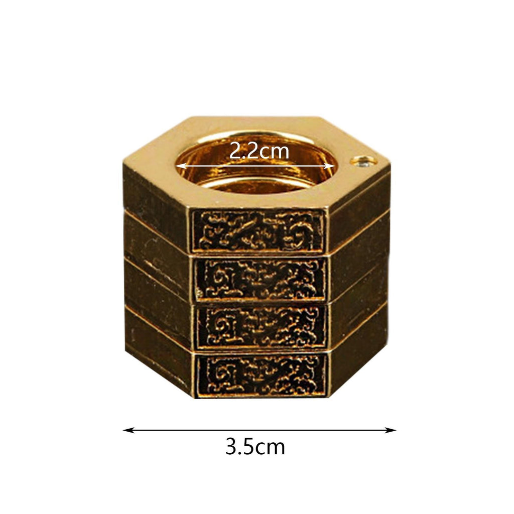 4 Set Hexagon Round Retro Outdoor/Safe 4-Finger Ring for Outdoor Camping