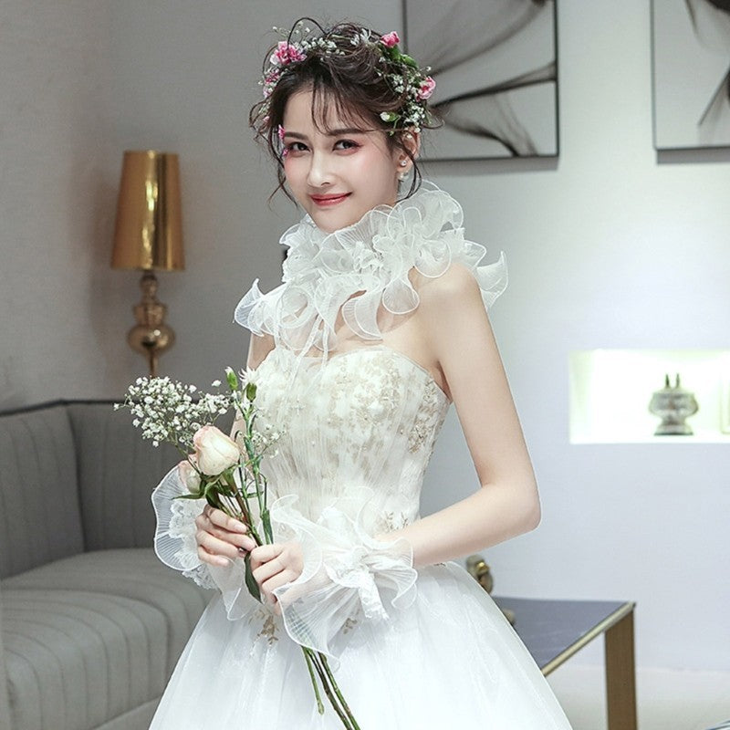 Cosplay Maid Elastic Decorative Cuffs Detachable Cuffs with Bowknot for Girls