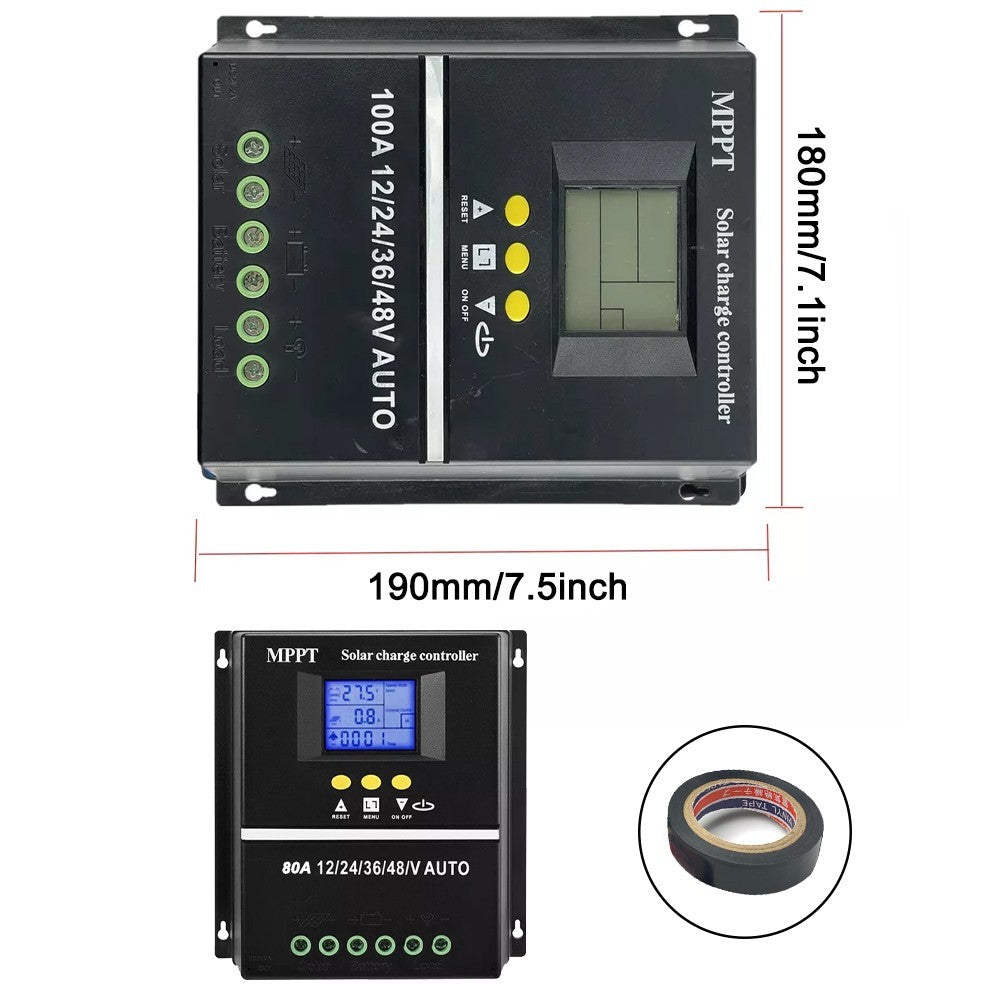 4000W 100A MPPT Solar Charge Controller Battery PV Regulator 12V/24V/36V/48V USB