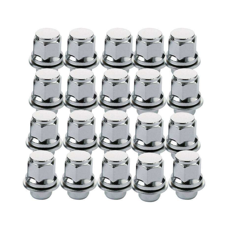 20x For Toyota XF OE Style Alloy Wheel Nuts M12 X 1.5 Chrome 21MM Hex Nut Flat