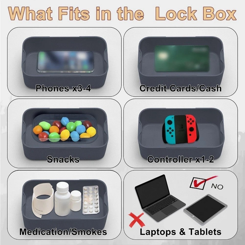 Smart Lock Box with Timed Digital Timer and Combination Lock for Snacks
