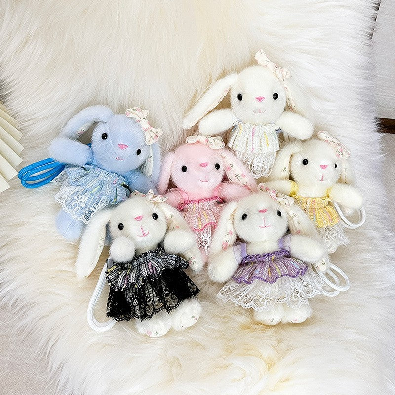 New Floral-pattern Plush Doll Keychain