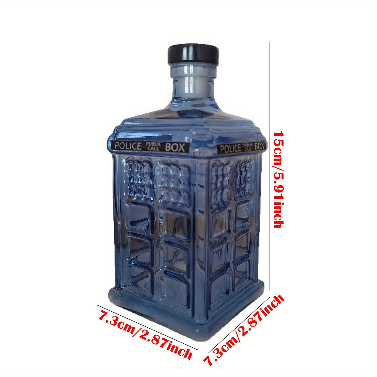 Retro Glass Phone Booth Whiskey Bottle Rack Creative Home Bar Decor Gift