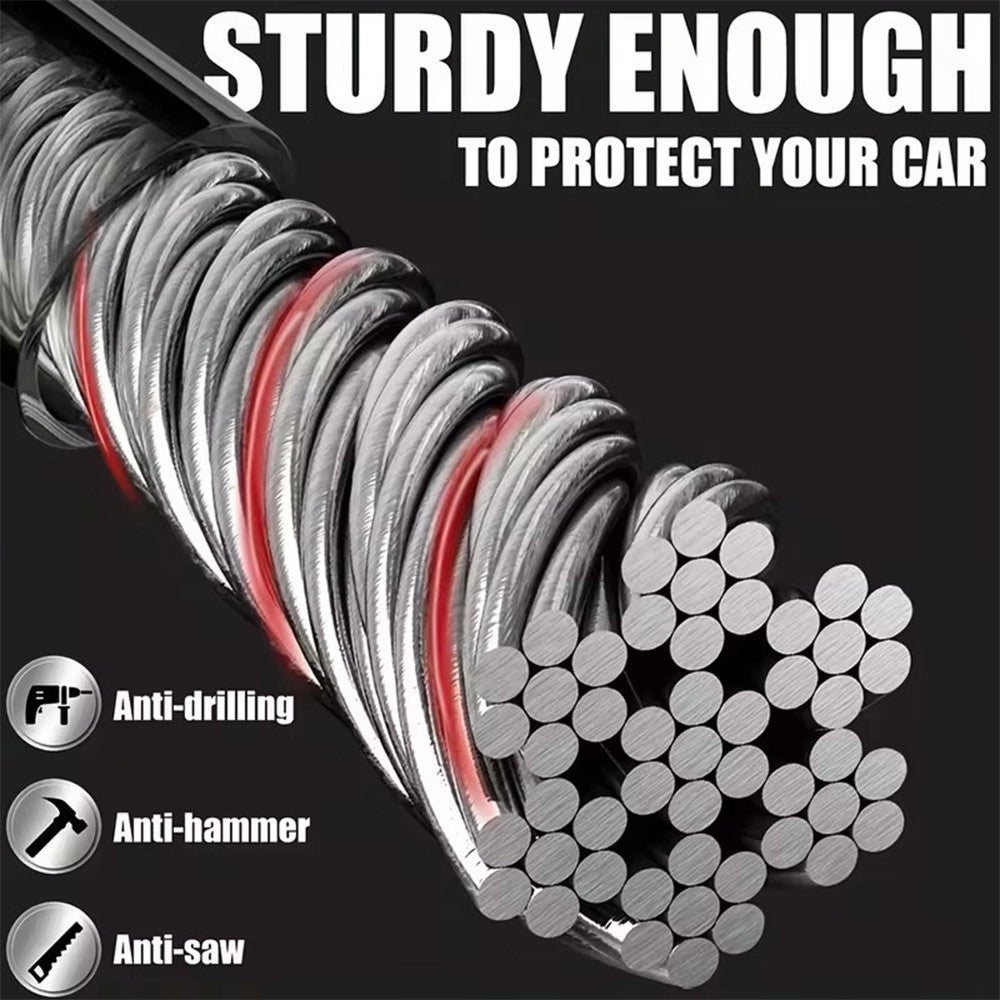 Seat Belt Lock Steering Wheel Lock Car Security Anti Theft Device Steel & 3Keys