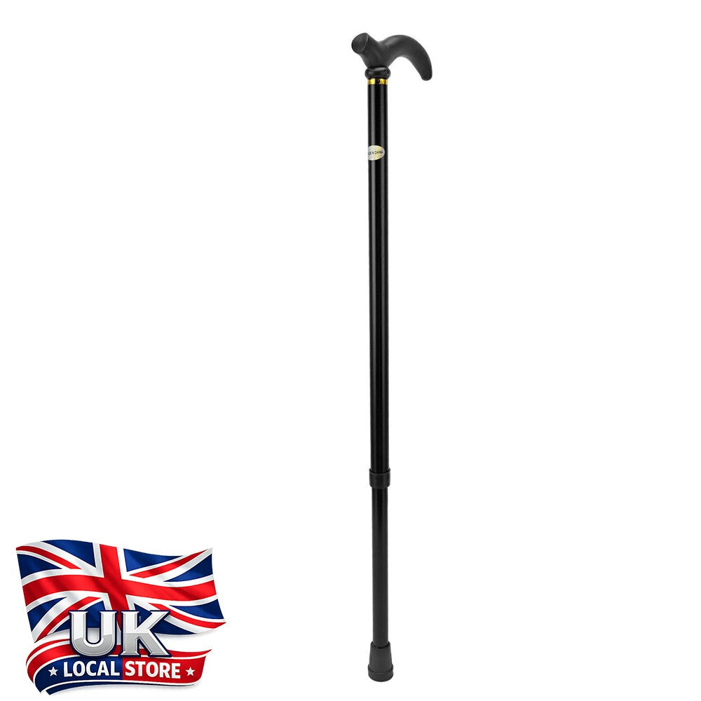 Lightweight Easy Folding Aluminium Walking Stick Cane, Height Adjustable