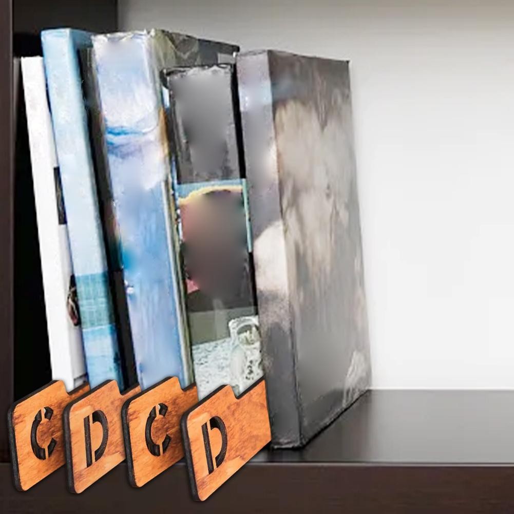 26 Piece Wooden Vinyl Dividers A-Z for Alphabetical Record Organization
