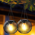 2x Solar Powered LED Hanging Lantern Lights Waterproof Outdoor Garden Lawn Lamp
