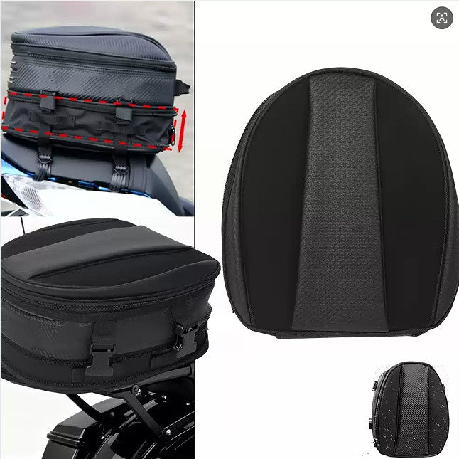 Motorcycle Tail Bag Waterproof Luggage Bag Seat Bag Motorbike Saddle Bag Black