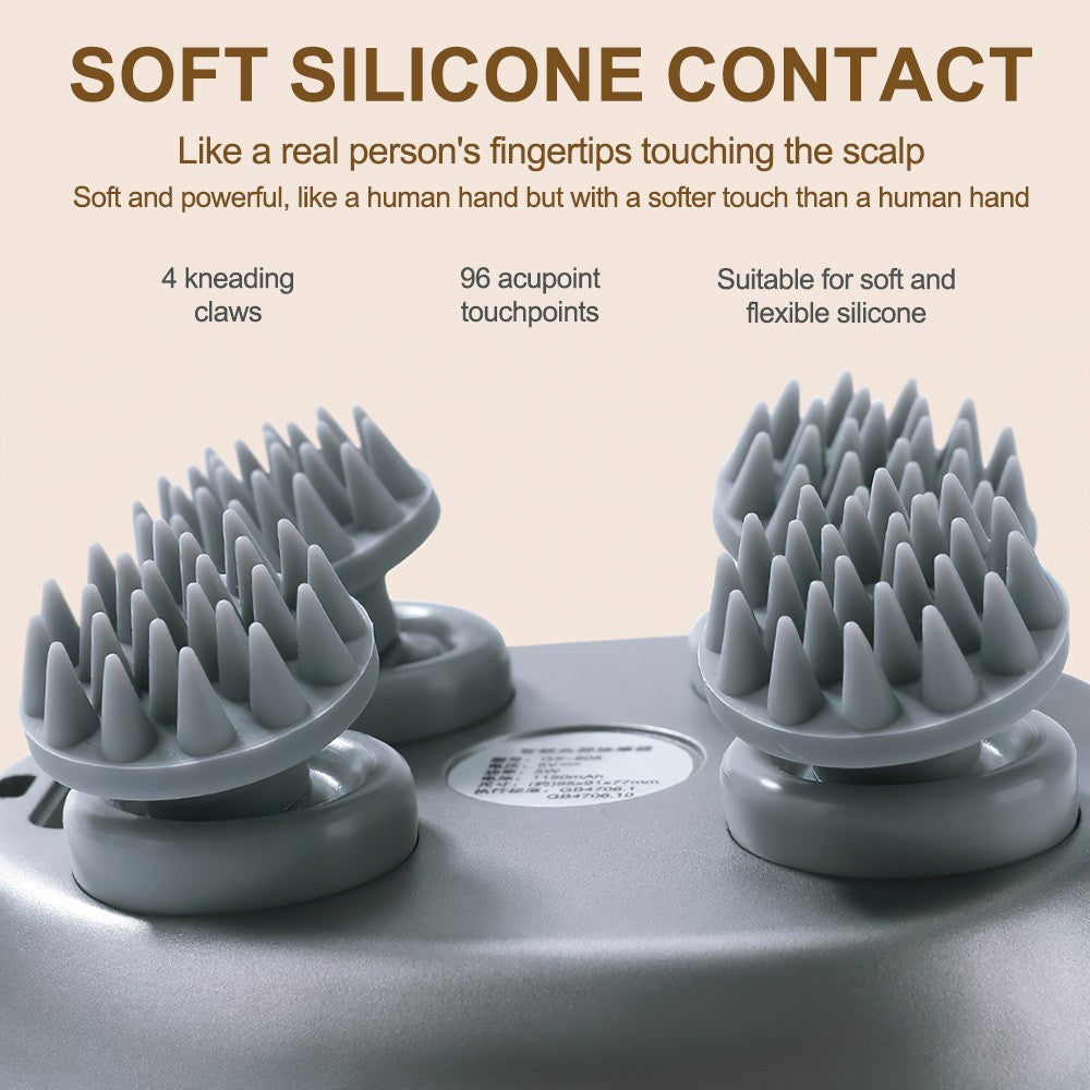 Electric Head Scalp Massager Waterproof Hair Care 3 Modes Kneading Rechargeable