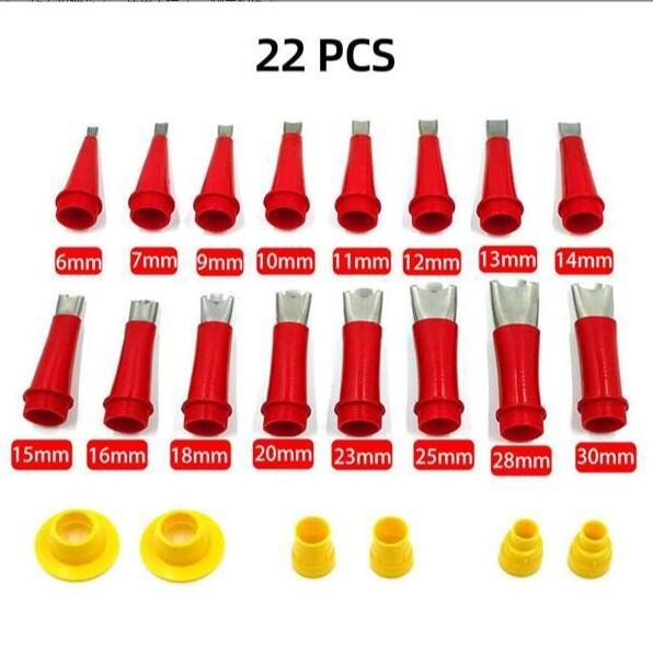 Universal Integrated Rubber Nozzle Tool Kit Reusable 22 Piece Rubber Nozzle Tool