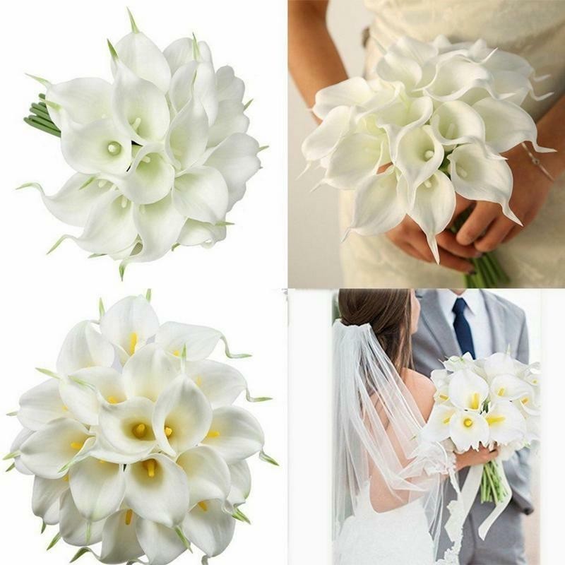 Silk Touch Lilly Artificial Calla Real Decor Lilies 10X Cala Flowers Flower Lily