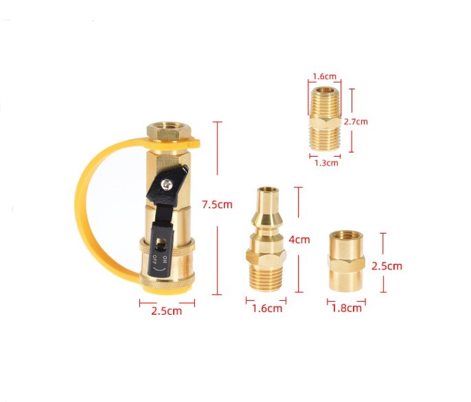 1/4 Inch Quick Gas Propane Ball Quick Regulator Connector for Outdoor Picnic BBQ