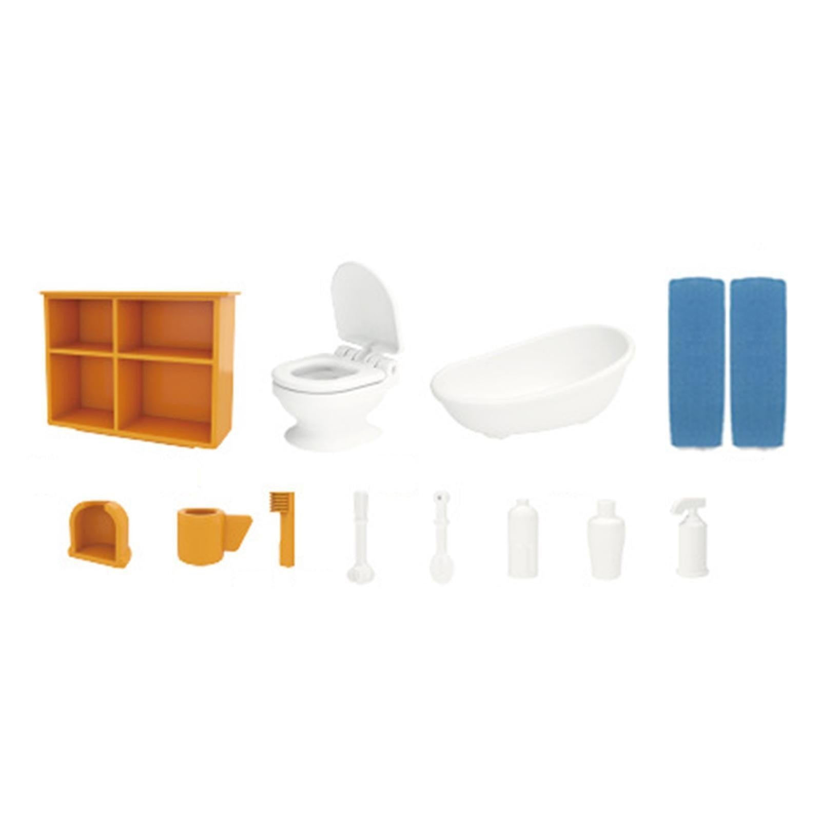Dolls House Furniture Set Accessories 1:16 Multiple Themes for Children Bathroom