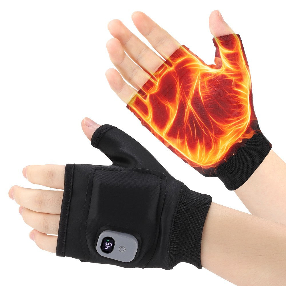 Electric Heated Gloves Rechargeable Battery Hand Warm Windproof Thermal Winter