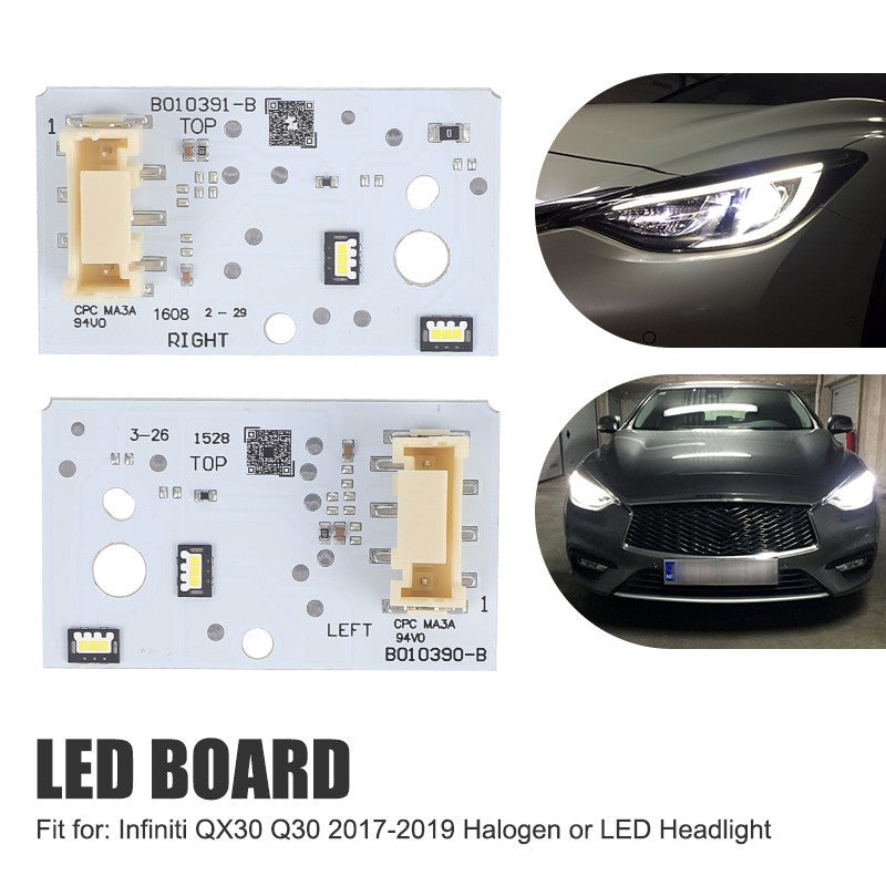 2X LED Headlight Main DRL Board Repair Module For Infiniti Q30 QX30 2017~2019