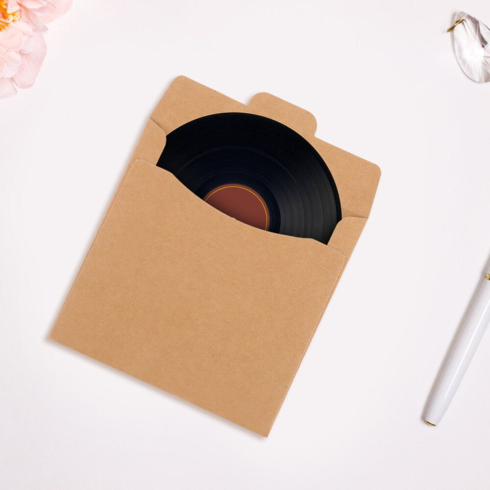 50 Pcs CD DVD Sleeves Brown Kraft Paper DVD Envelopes,Cardboard Envelopes.*