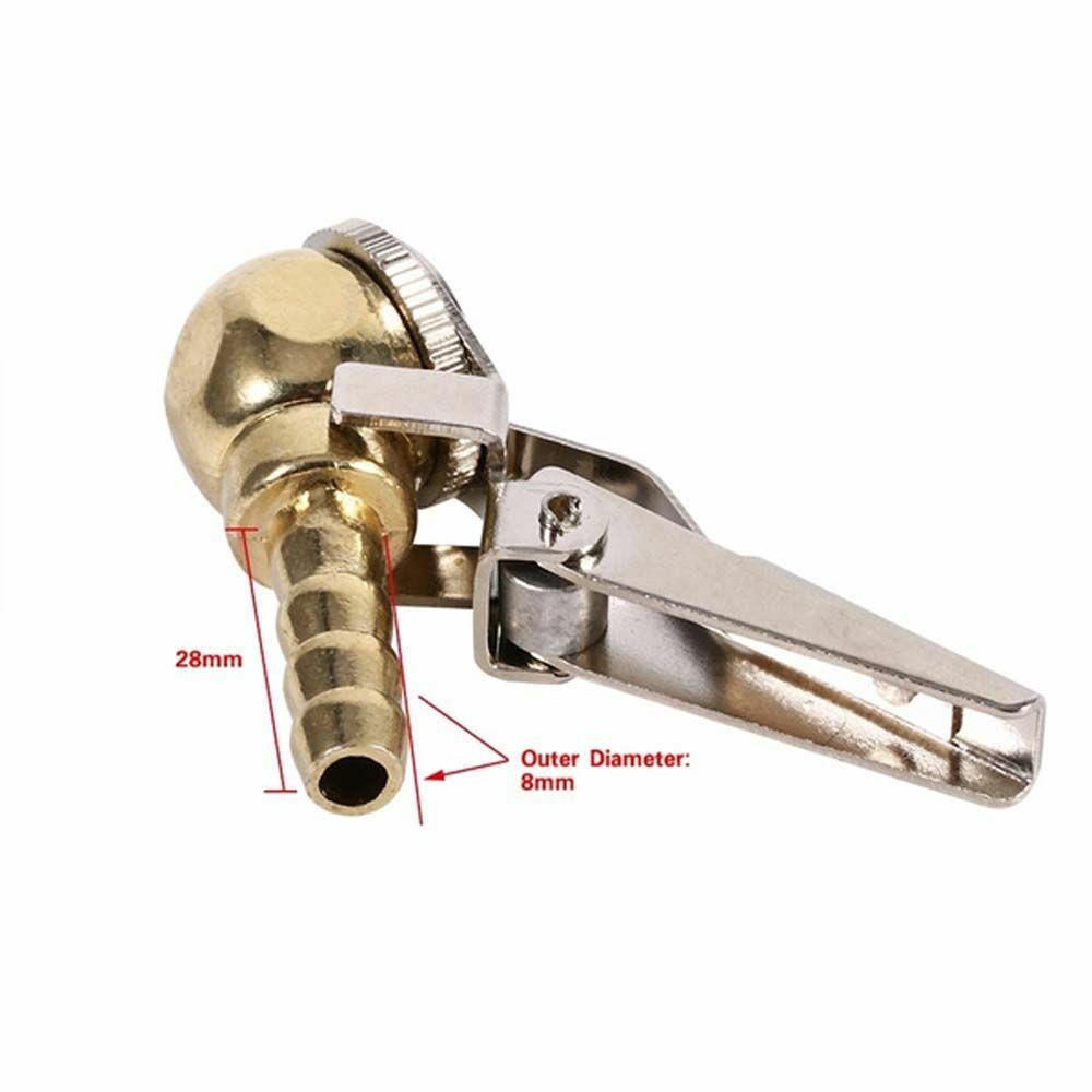 1pc Tyre Valve Air Chuck Inflator Pump Connector Adapter Brass Clip on Car