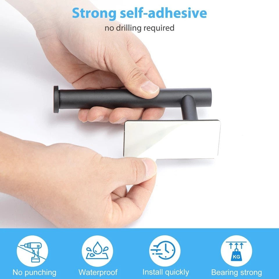 5pcs Bathroom Accessories Set No Drilling Towel and Toilet Roll Holder Set