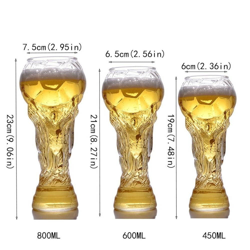 Football Trophy Beer Glass Cup 450 World Cup Shape Pint Bar Drinking Mug